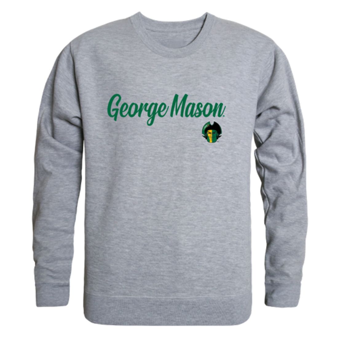 GMU George Mason University Patriots Script Crewneck Pullover Sweatshirt Sweater Black-Campus-Wardrobe