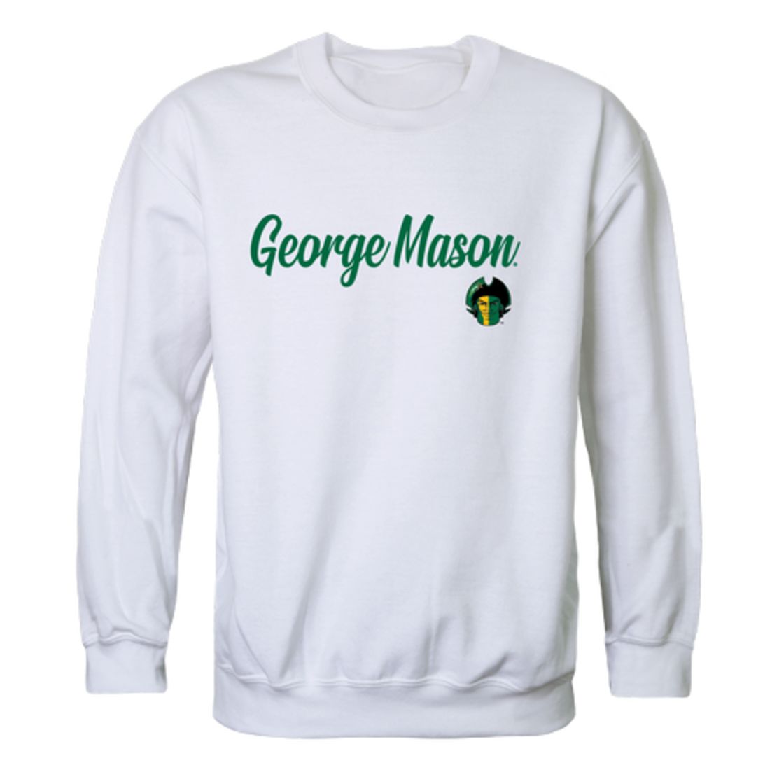 GMU George Mason University Patriots Script Crewneck Pullover Sweatshirt Sweater Black-Campus-Wardrobe