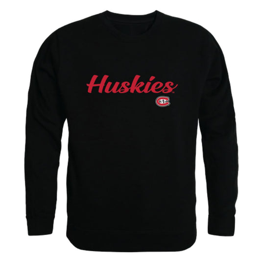 St. Cloud State University Huskies Script Crewneck Pullover Sweatshirt Sweater Black-Campus-Wardrobe