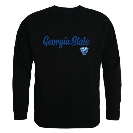 GSU Georgia State University Panthers Script Crewneck Pullover Sweatshirt Sweater Black-Campus-Wardrobe