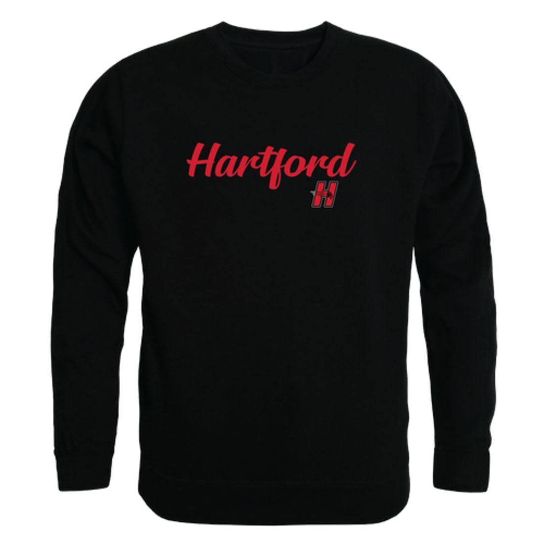University of Hartford Hawks Script Crewneck Pullover Sweatshirt Sweater Black-Campus-Wardrobe