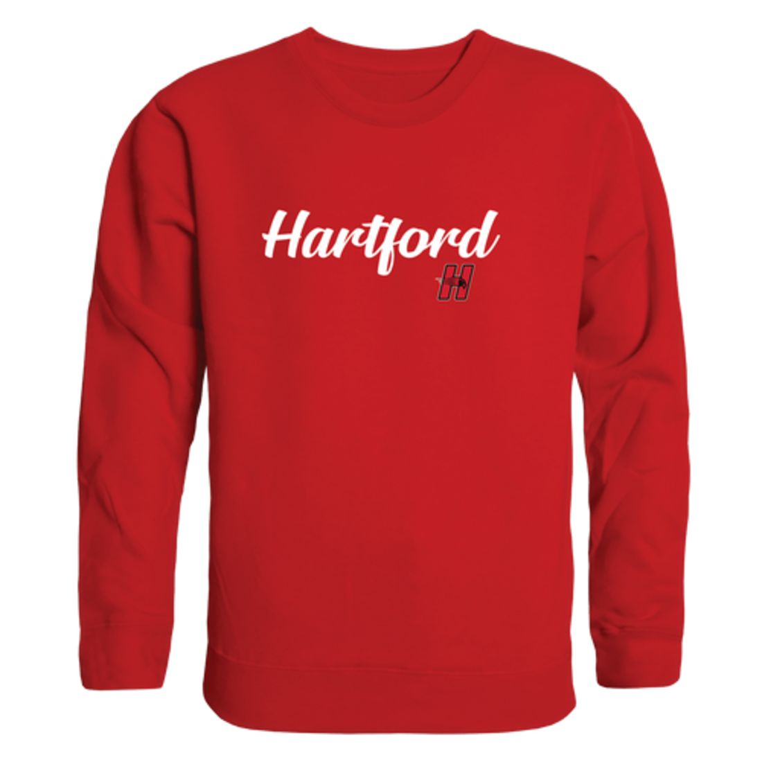University of Hartford Hawks Script Crewneck Pullover Sweatshirt Sweater Black-Campus-Wardrobe
