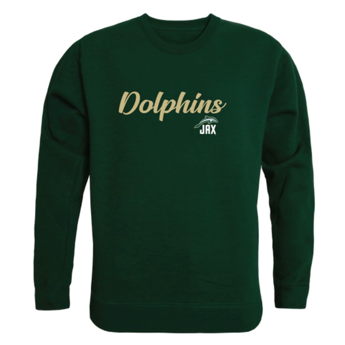JU Jacksonville University Dolphin Script Crewneck Pullover Sweatshirt Sweater Black-Campus-Wardrobe