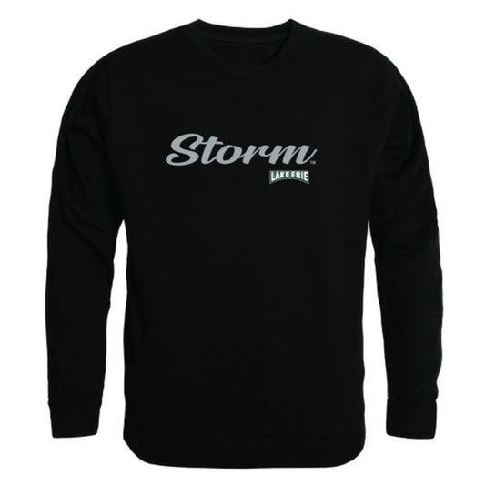 Lake Erie College Storm Script Crewneck Pullover Sweatshirt Sweater Black-Campus-Wardrobe