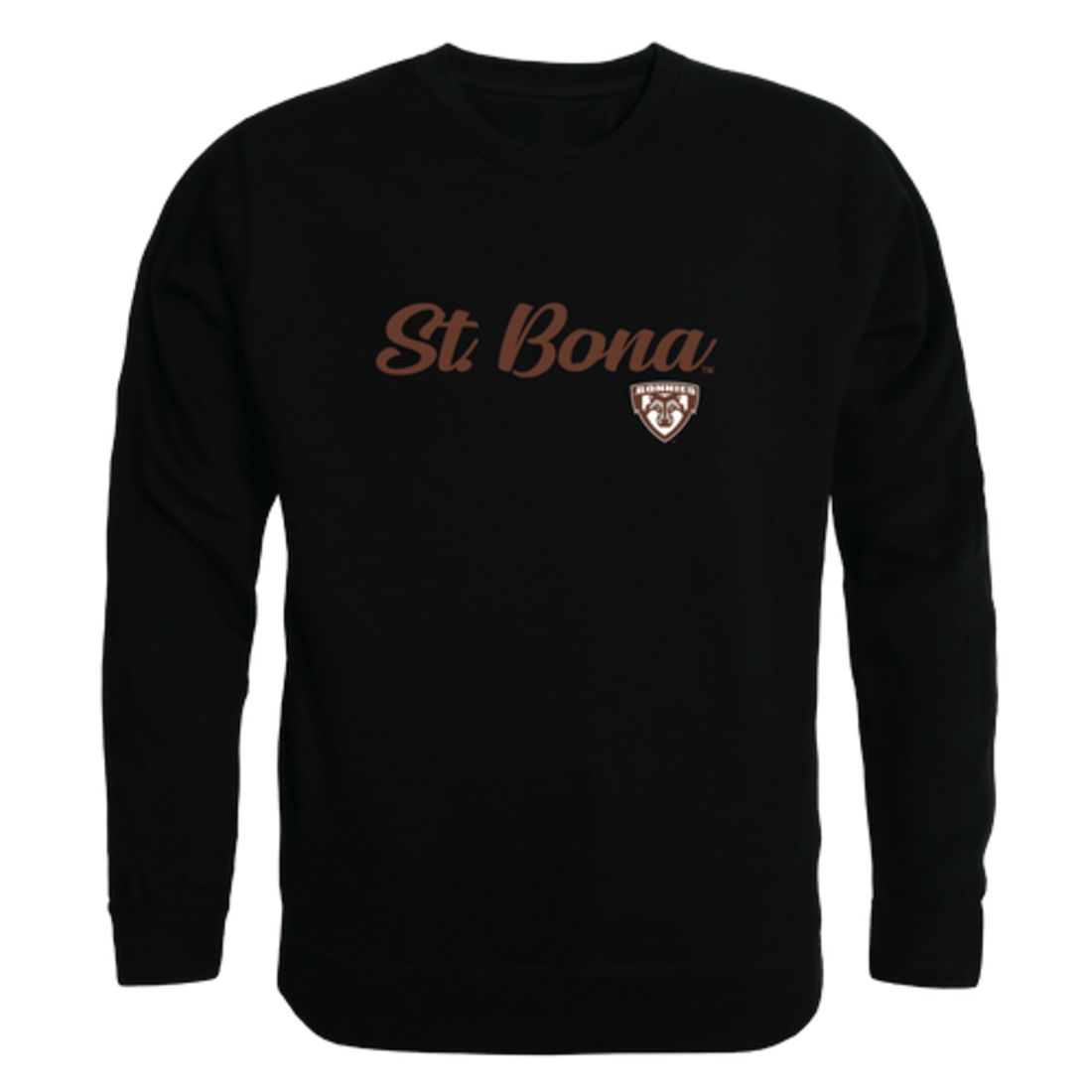 SBU St. Bonaventure University Bonnies Script Crewneck Pullover Sweatshirt Sweater Black-Campus-Wardrobe