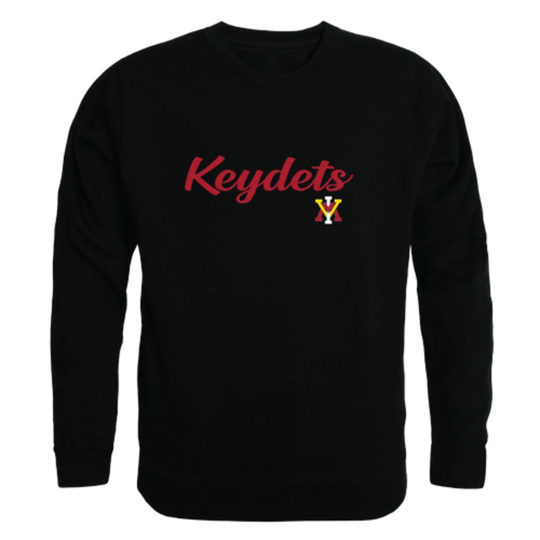 VMI Virginia Military Institute Keydets Script Crewneck Pullover Sweatshirt Sweater Black-Campus-Wardrobe