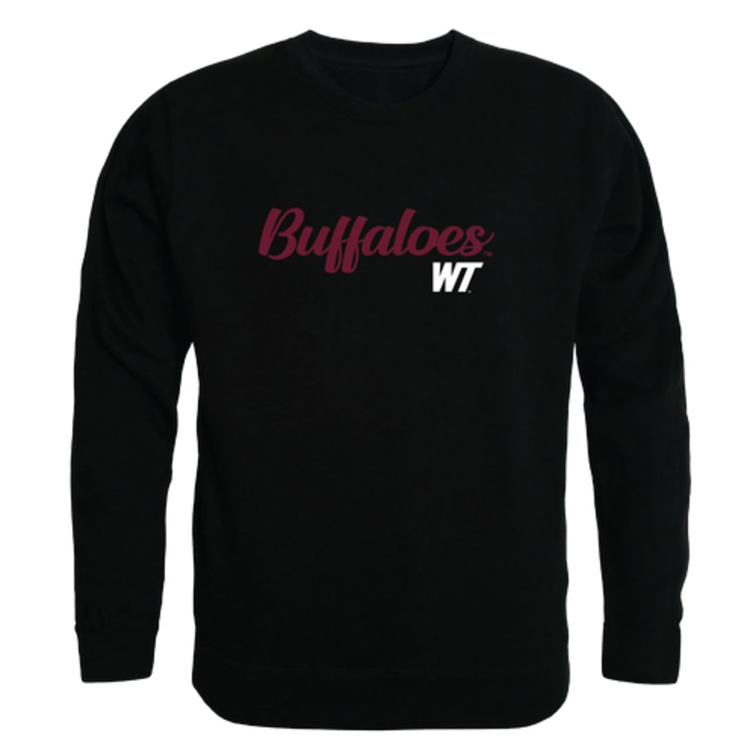 WTAMU West Texas A&M University Buffaloes Script Crewneck Pullover Sweatshirt Sweater Black-Campus-Wardrobe