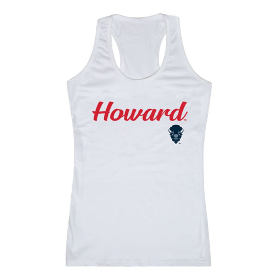 Howard University Bison Womens Script Tank Top T-Shirt-Campus-Wardrobe