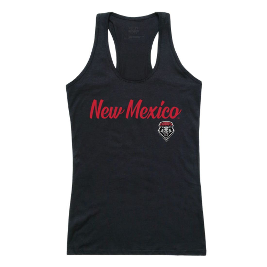 UNM University of New Mexico Lobos Womens Script Tank Top T-Shirt-Campus-Wardrobe