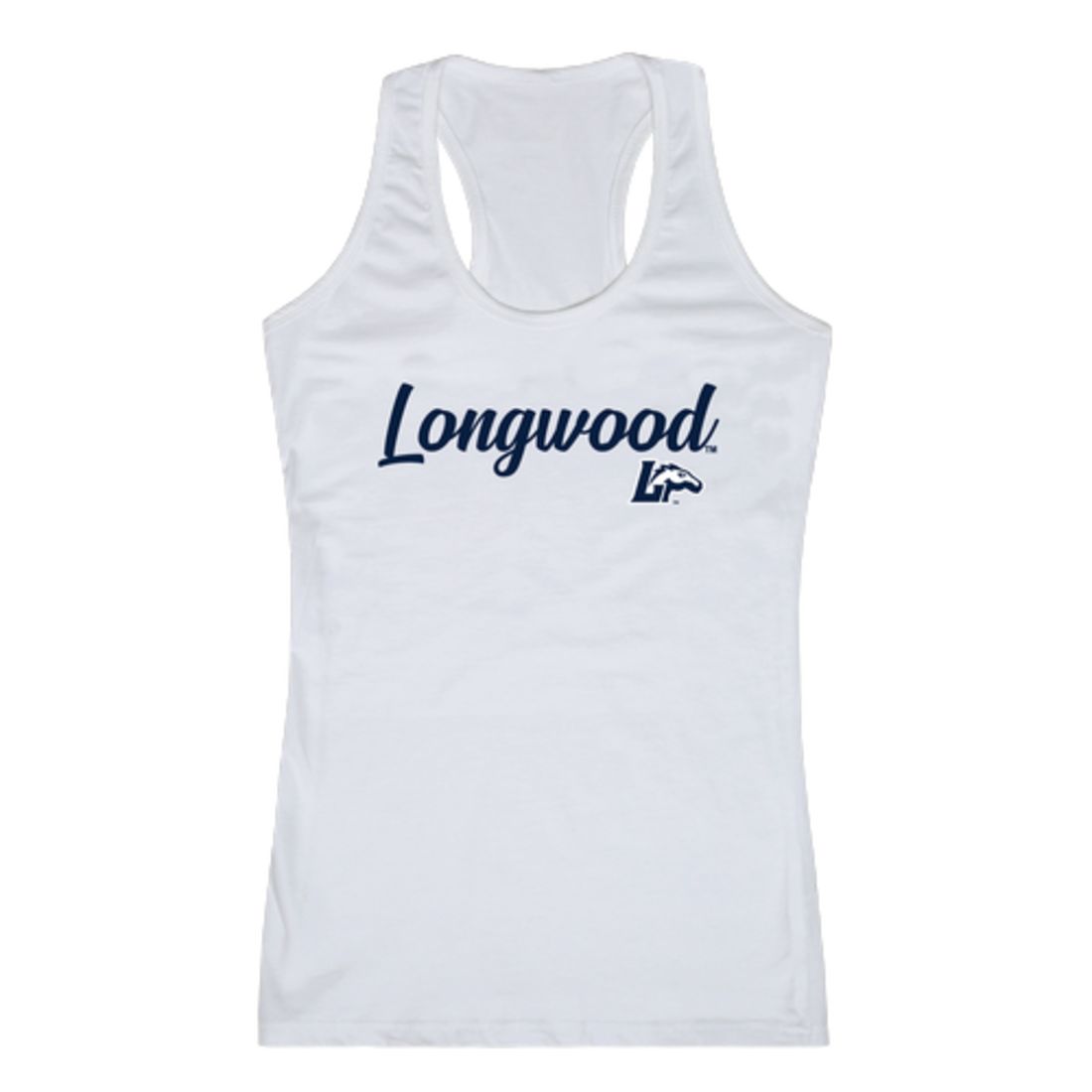 Longwood University Lancers Womens Script Tank Top T-Shirt-Campus-Wardrobe