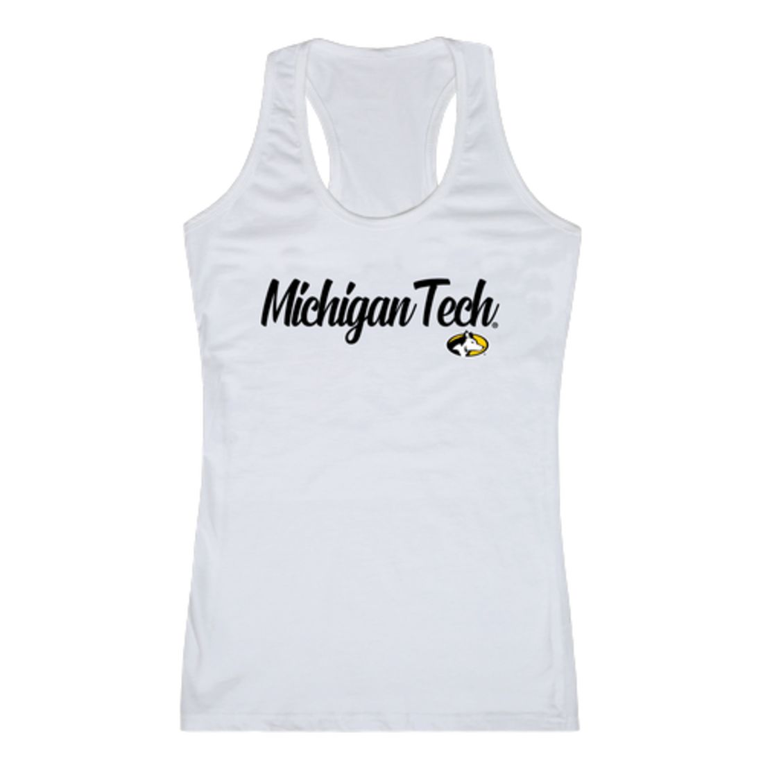 Michigan Technological University Huskies Womens Script Tank Top T-Shirt-Campus-Wardrobe