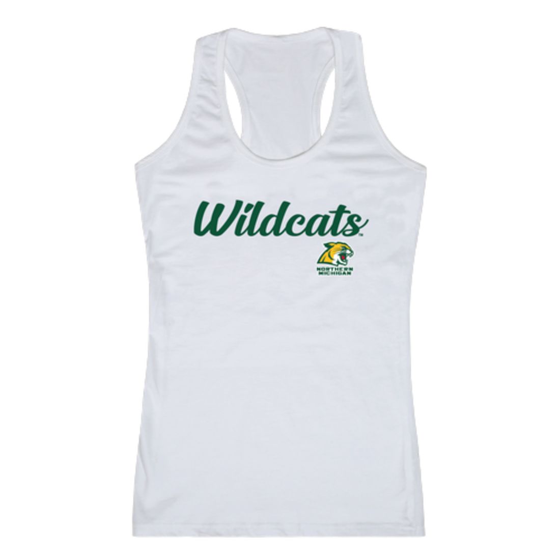NMU Northern Michigan University Wildcats Womens Script Tank Top T-Shirt-Campus-Wardrobe