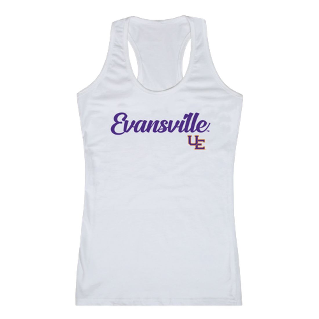 University of Evansville Aces Womens Script Tank Top T-Shirt-Campus-Wardrobe