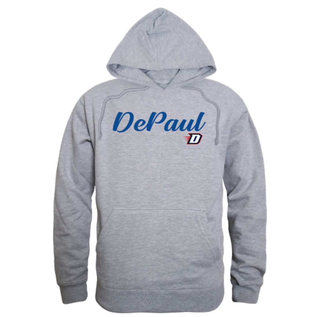 DePaul University Blue Demons Mens Script Hoodie Sweatshirt Black-Campus-Wardrobe
