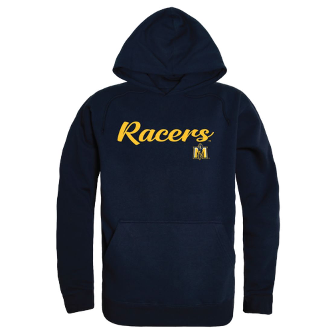 MSU Murray State University Racers Mens Script Hoodie Sweatshirt Black-Campus-Wardrobe