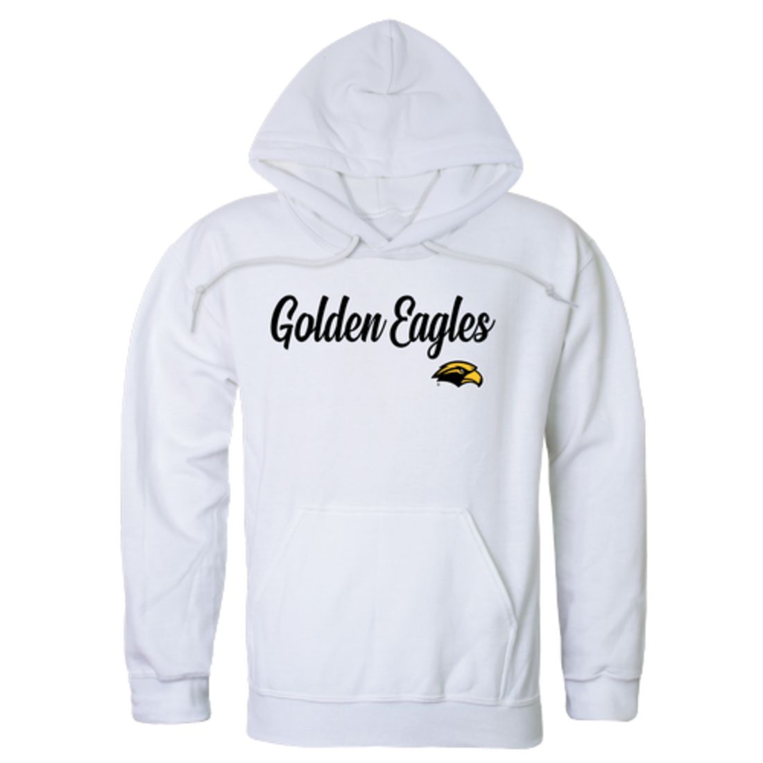 USM University of Southern Mississippi Golden Eagles Mens Script Hoodie Sweatshirt Black-Campus-Wardrobe