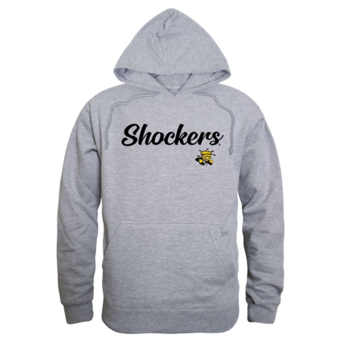 WSU Wichita State University Shockers Mens Script Hoodie Sweatshirt Black-Campus-Wardrobe