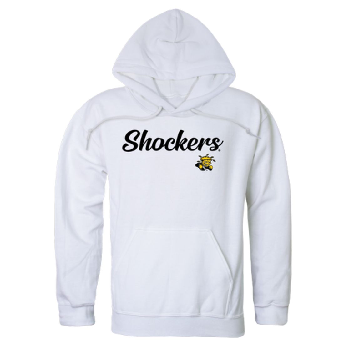 WSU Wichita State University Shockers Mens Script Hoodie Sweatshirt Black-Campus-Wardrobe