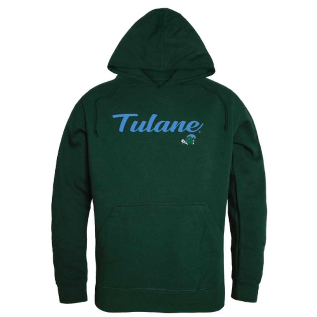 Tulane University Green Waves Mens Script Hoodie Sweatshirt Black-Campus-Wardrobe