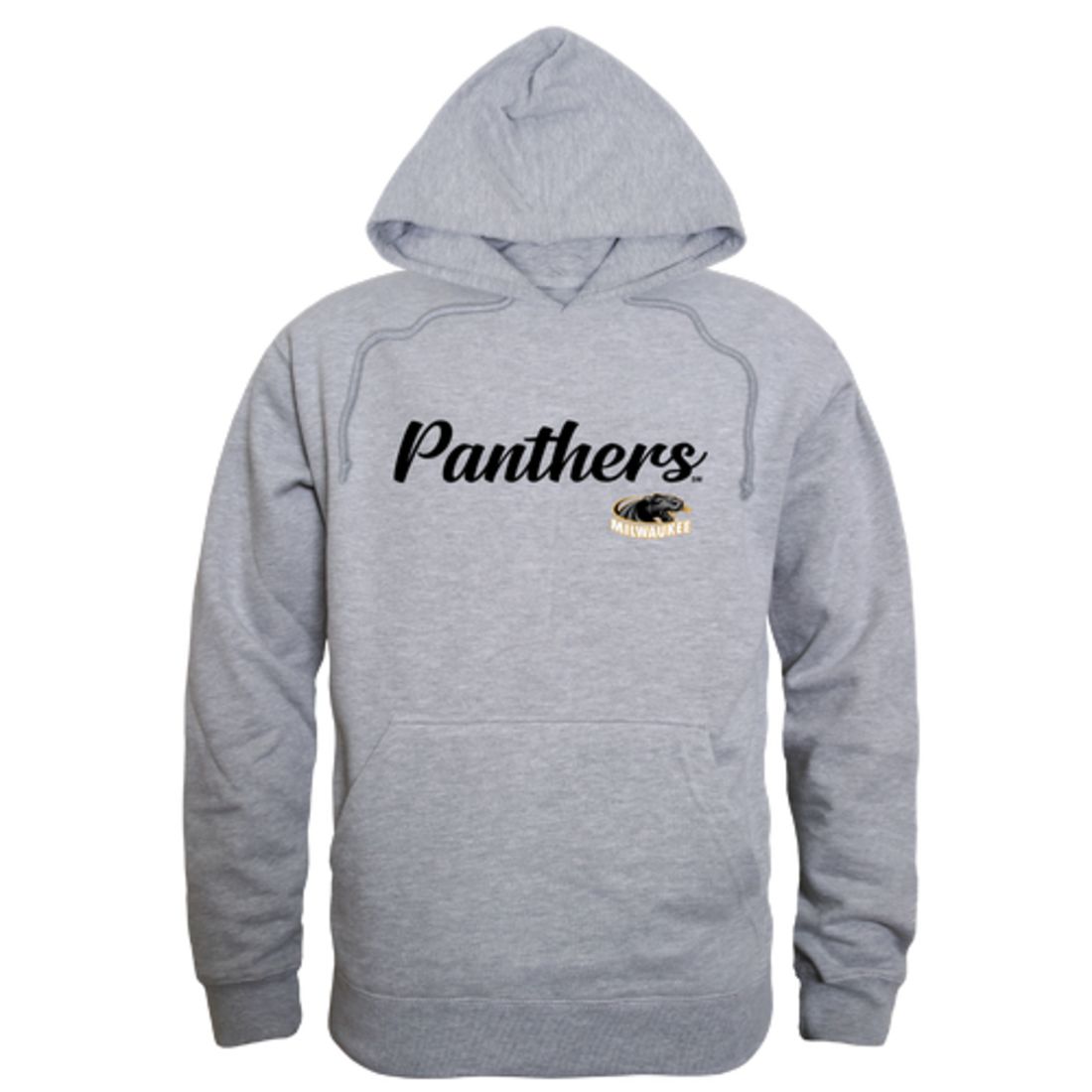 UW University of Wisconsin Milwaukee Panthers Mens Script Hoodie Sweatshirt Black-Campus-Wardrobe