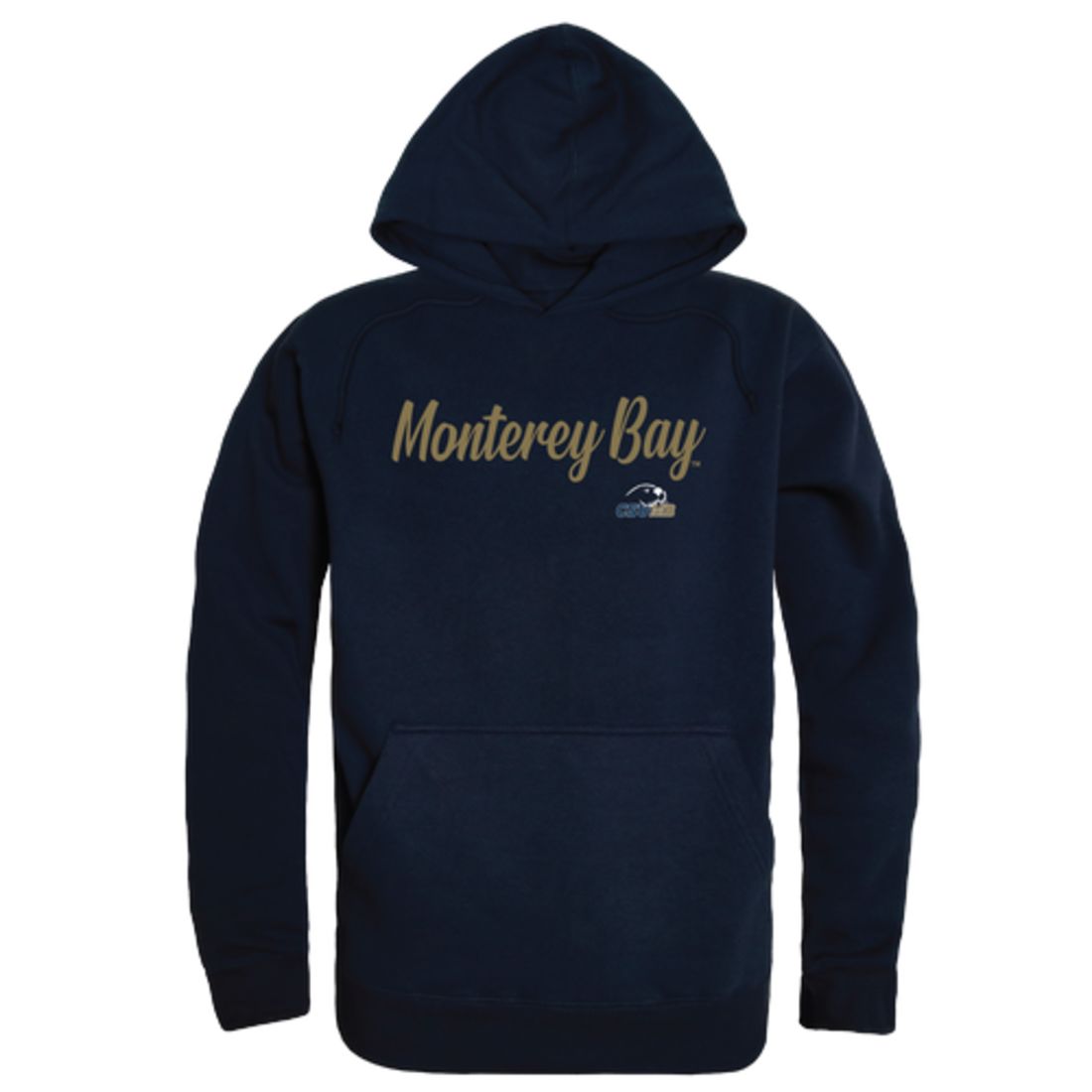 CSUMB California State University Monterey Bay Otters Mens Script Hoodie Sweatshirt Black-Campus-Wardrobe