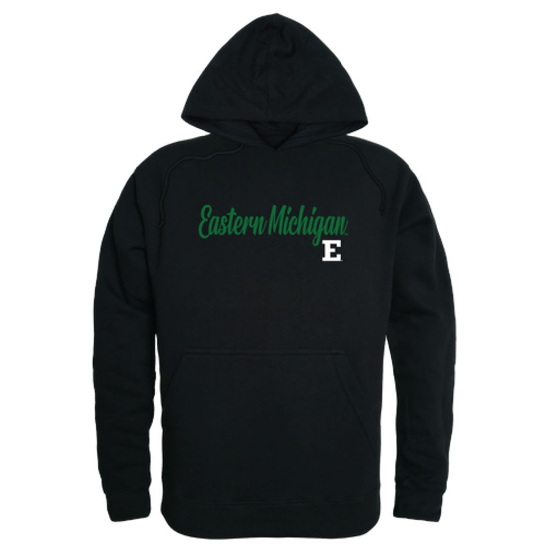 EMU Eastern Michigan University Eagles Mens Script Hoodie Sweatshirt Black-Campus-Wardrobe