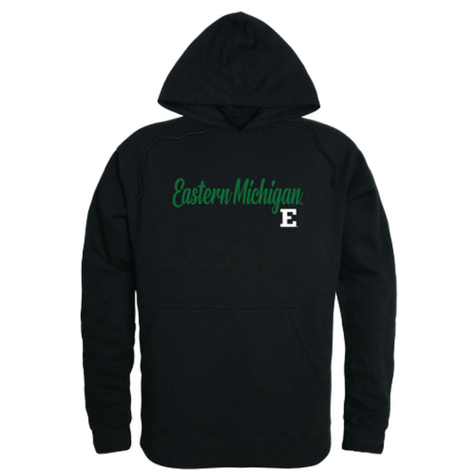 EMU Eastern Michigan University Eagles Mens Script Hoodie Sweatshirt Black-Campus-Wardrobe