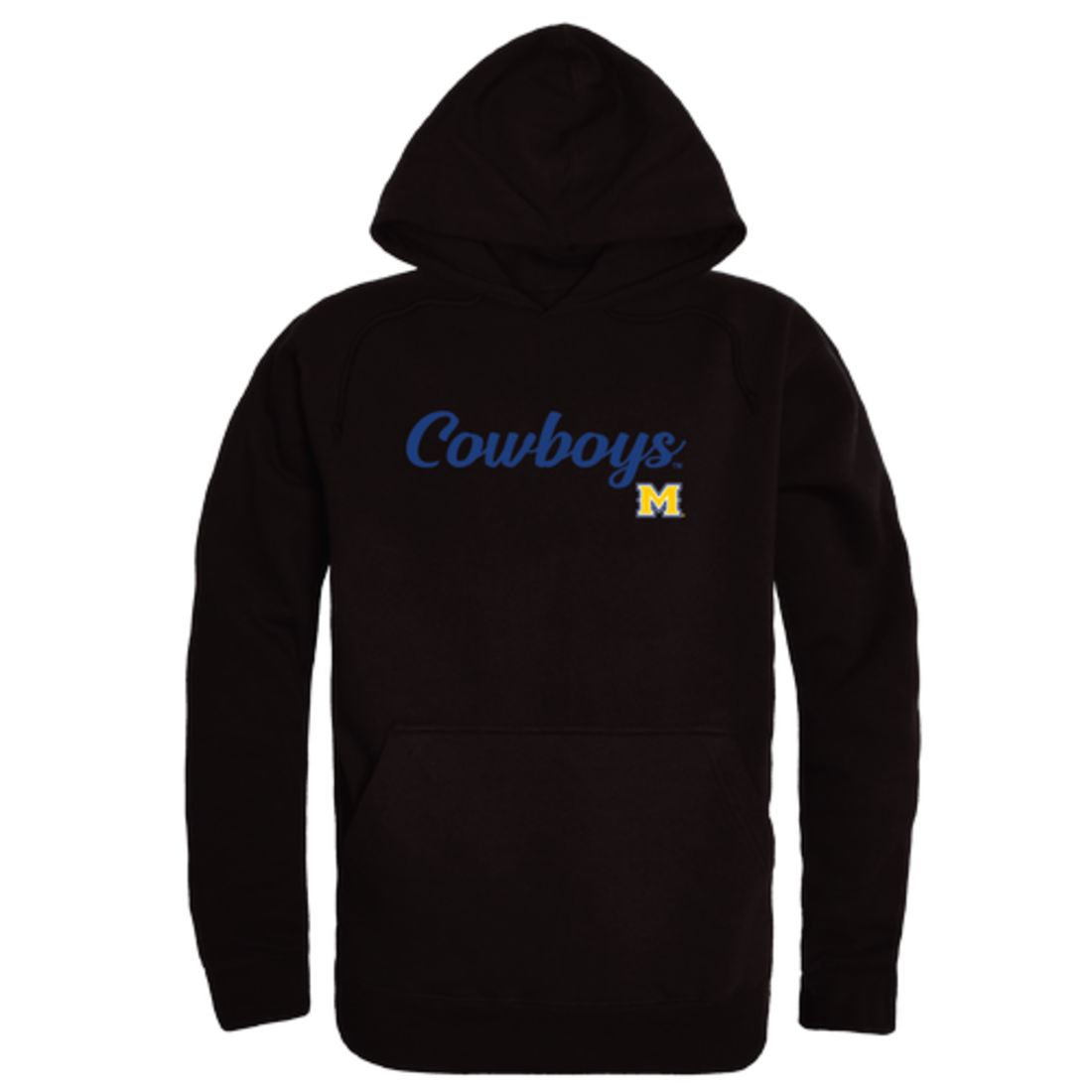 W Republic McNeese State University Cowboys and Cowgirls Script Hoodie Sweatshirt Black Medium, Men's