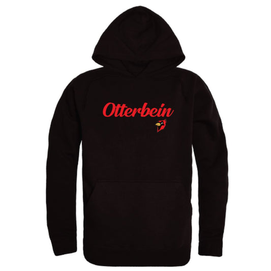 Otterbein University Cardinals Mens Script Hoodie Sweatshirt Black-Campus-Wardrobe