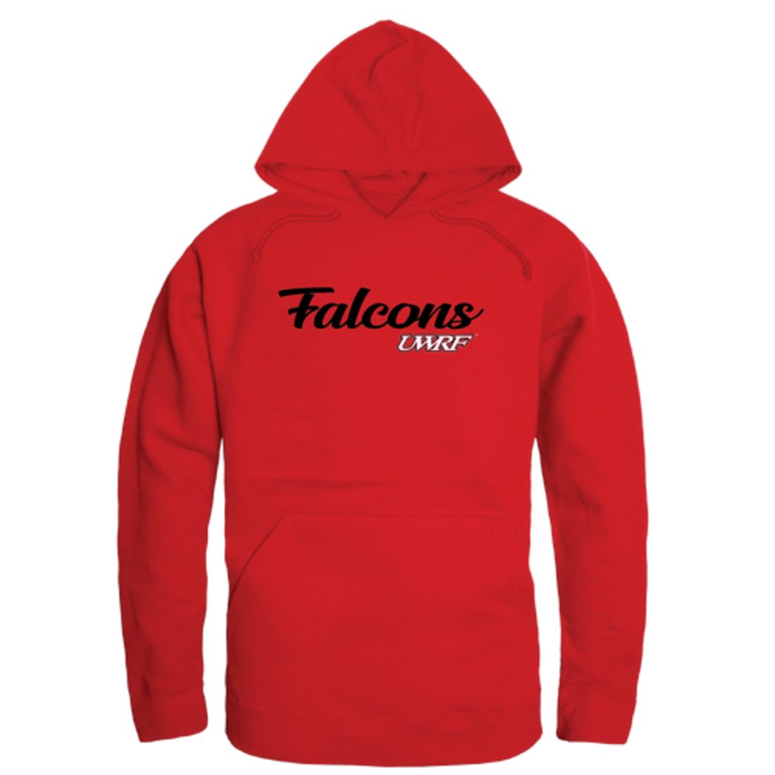 UWRF University of Wisconsin River Falls Falcons Mens Script Hoodie Sweatshirt Black-Campus-Wardrobe