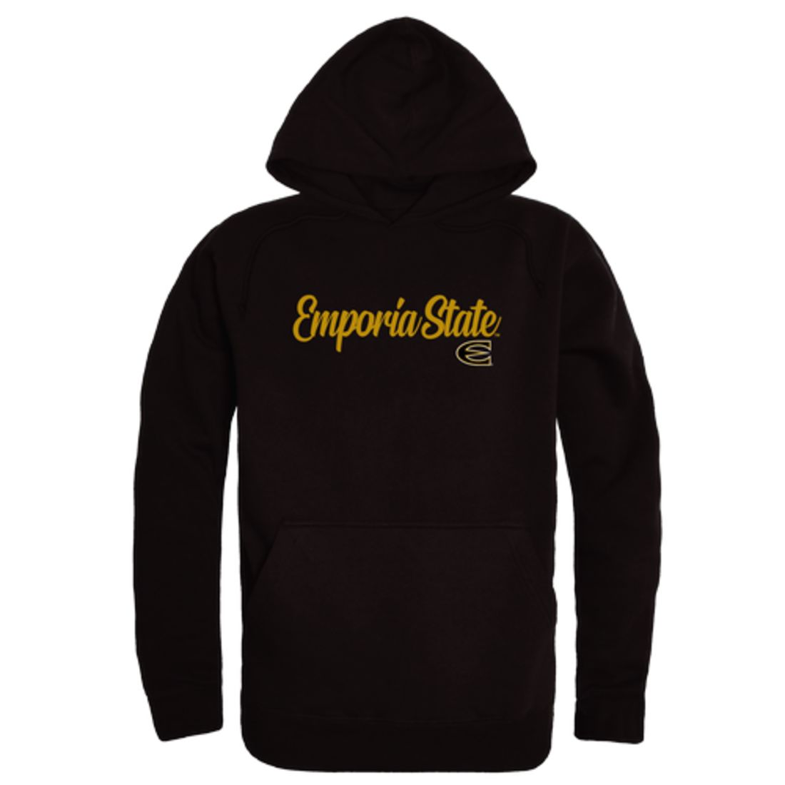 Emporia State University Hornets Mens Script Hoodie Sweatshirt Black