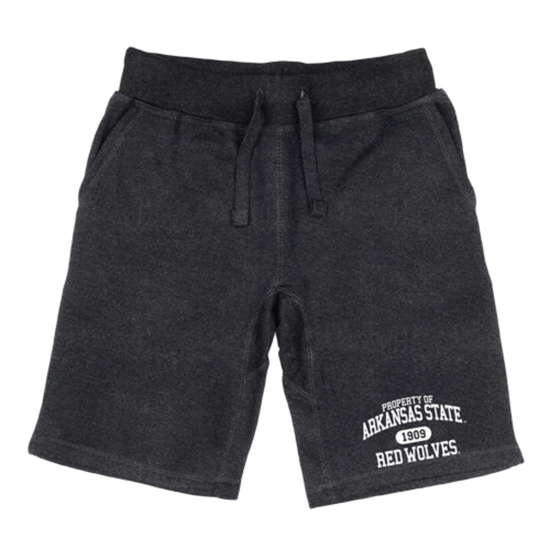 Arkansas State University A State Red Wolves Property Fleece Drawstring Shorts-Campus-Wardrobe