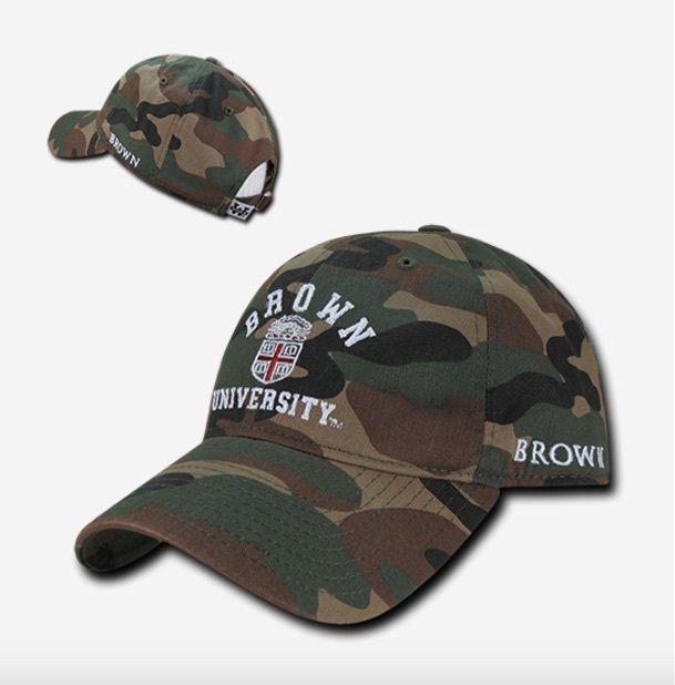 NCAA Brown Bears University 6 Panel Relaxed Camo Camouflage Baseball Caps Hats-Campus-Wardrobe