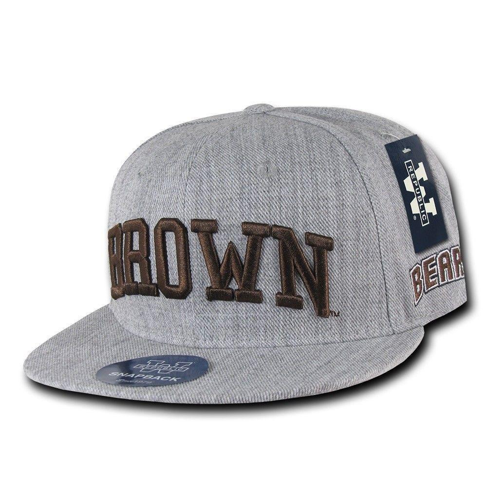 Brown University Bears NCAA Flat Bill Heather Gray Snapback Baseball Cap Hat