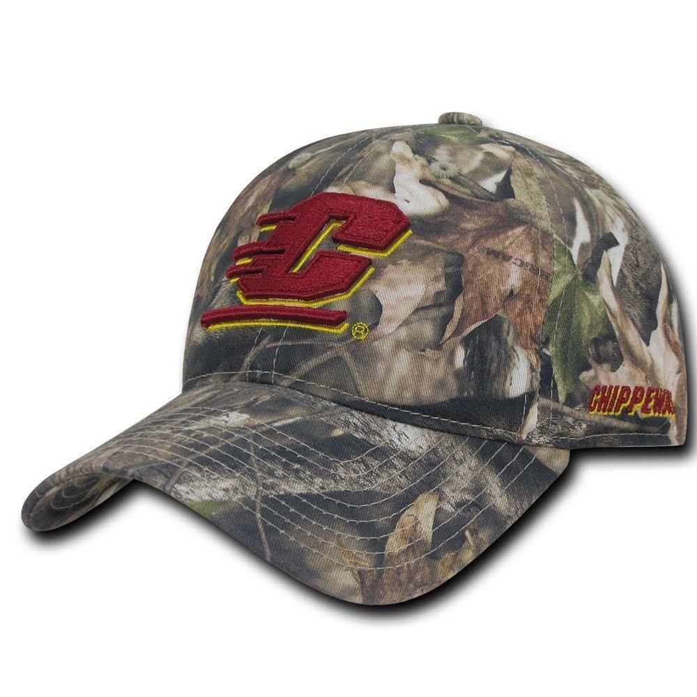NCAA Cmu Central Michigan Chippewas University Relaxed Hybricam Camo Caps Hats-Campus-Wardrobe