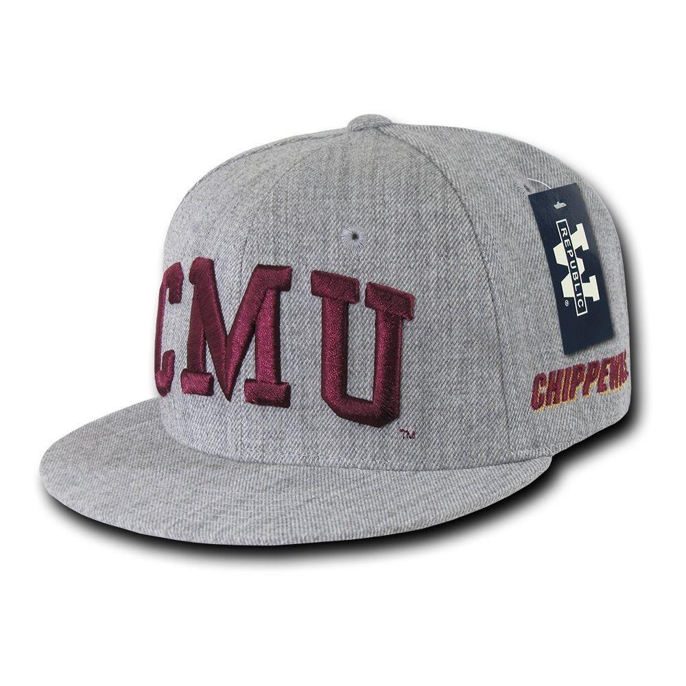 NCAA Cmu Central Michigan University Chippewe Game Day Snapback Cap Heather Grey-Campus-Wardrobe