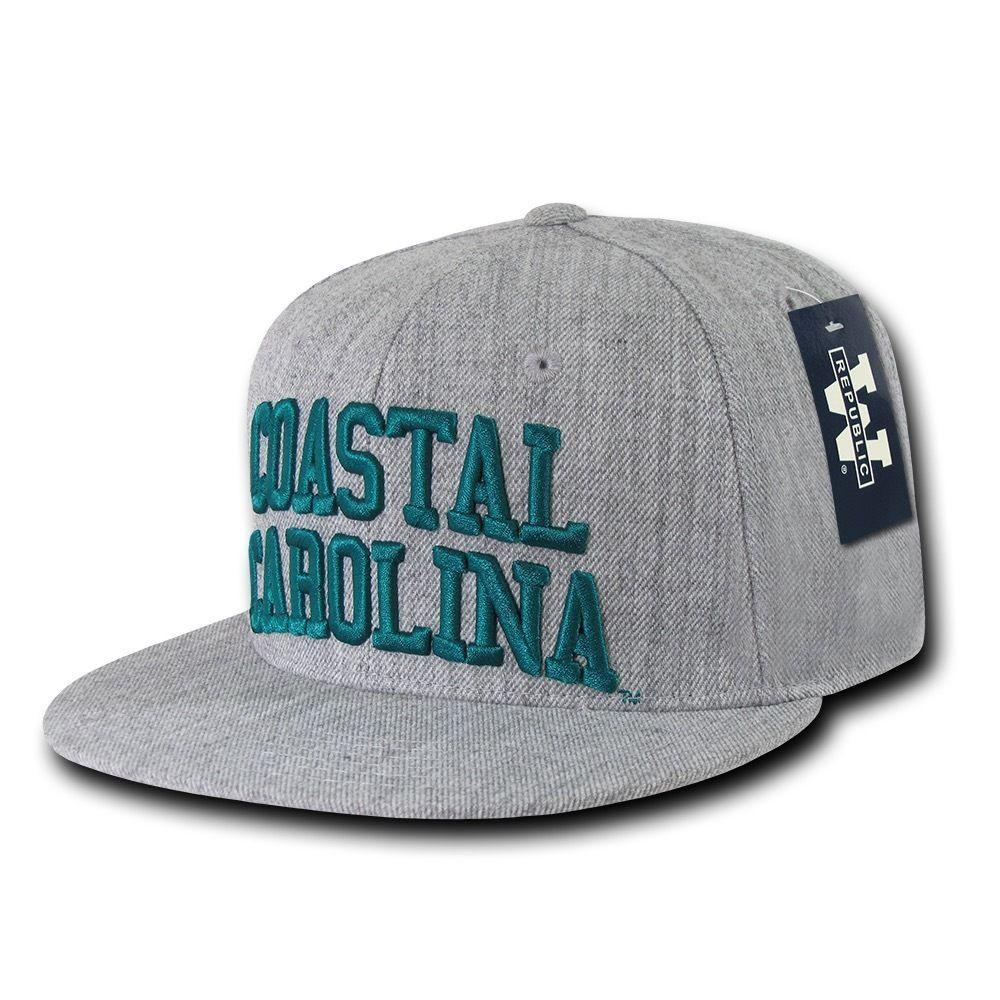 NCAA Coastal Carolina University 6 Panel Game Day Snapback Cap Heather Grey-Campus-Wardrobe
