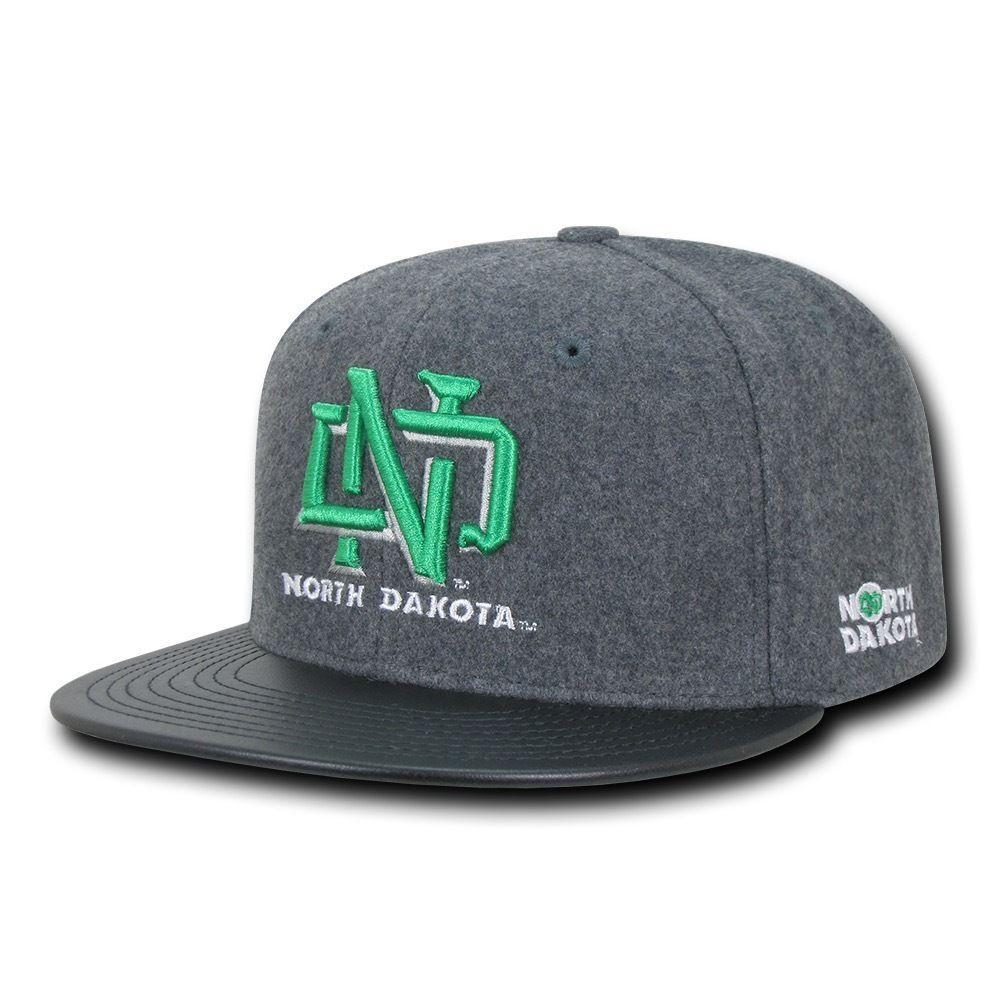NCAA Ndu North Dakota University Melton Vinyl Snapback Baseball Caps Hats-Campus-Wardrobe