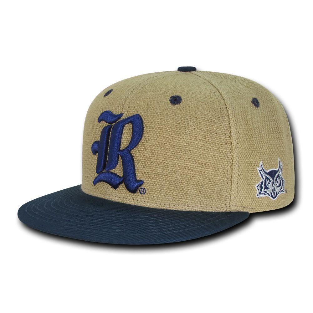 NCAA Rice Owls University 6 Panel Constructed Heavy Jute Snapback Caps Hats-Campus-Wardrobe