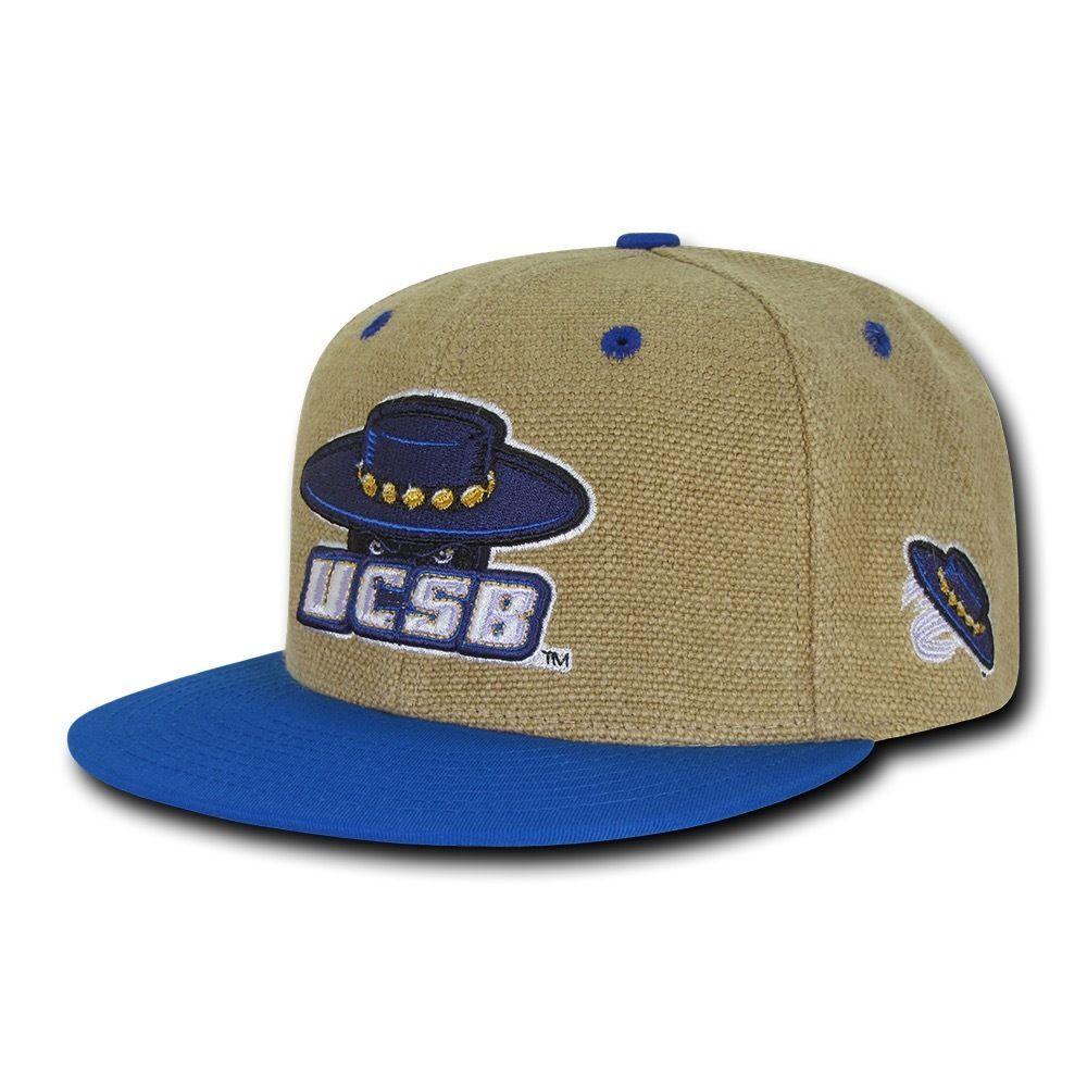 NCAA UCSB Uc Santa Barbara Gauchos 6 Panel Heavy Jute Snapback Caps Hats Royal-Campus-Wardrobe