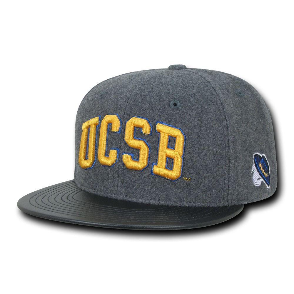 NCAA UCSB Uc Santa Barbara Gauchos Melton Vinyl Snapback Caps Hats-Campus-Wardrobe