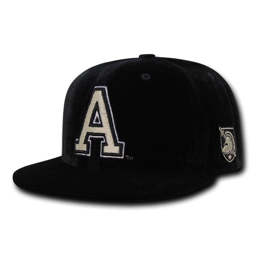 NCAA United States Military Academy Velvet Snapback Baseball Caps Hats Black-Campus-Wardrobe