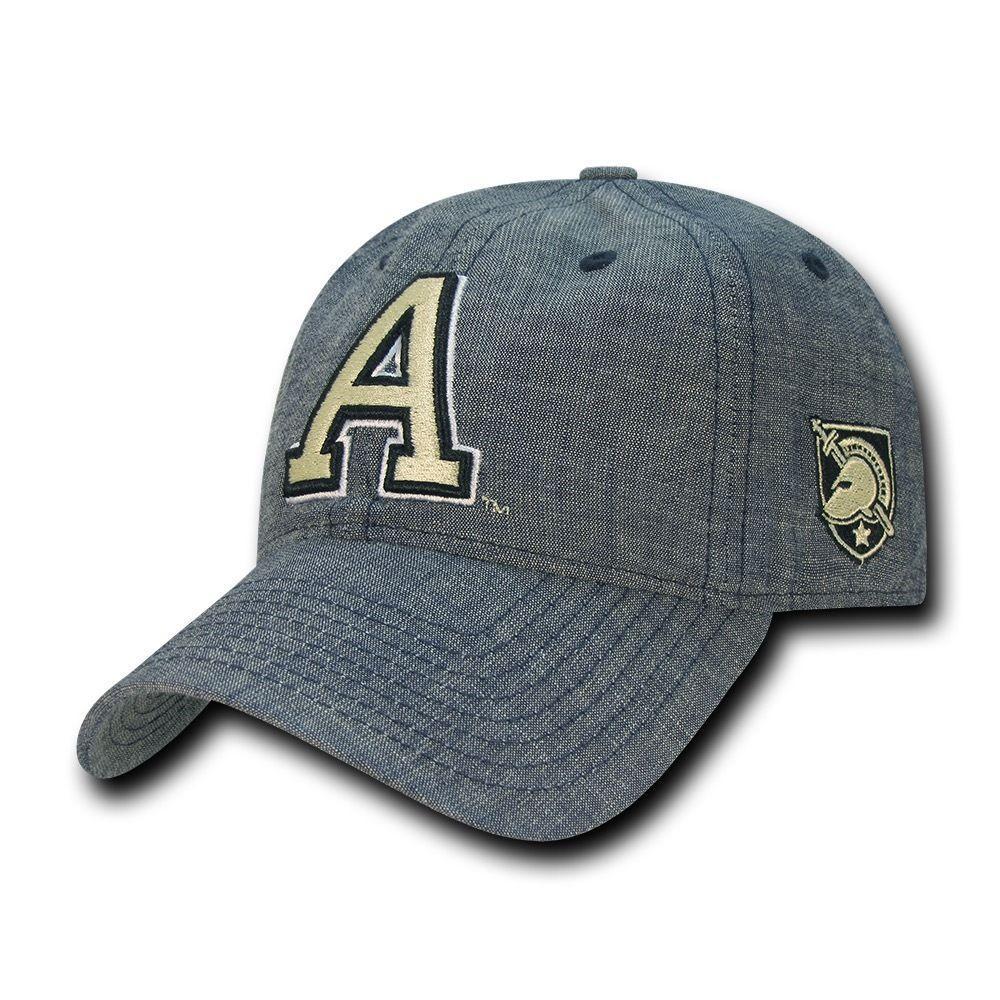 NCAA USma United States Military Academy 6 Panel Relaxed Denim Caps Hats Blue-Campus-Wardrobe