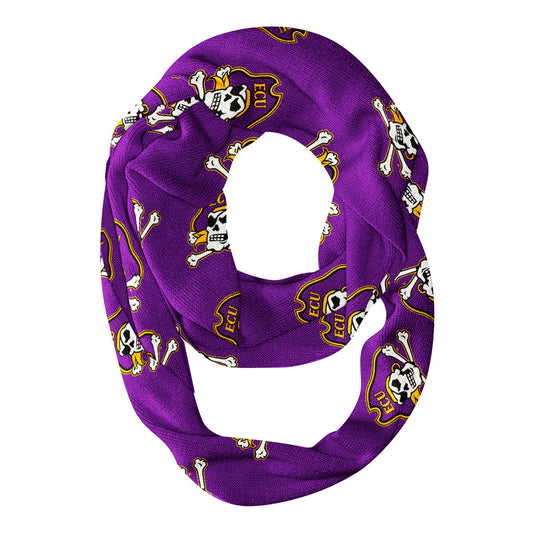 East Carolina Pirates All Over Logo Purple Infinity Scarf - Vive La FÃªte - Online Apparel Store