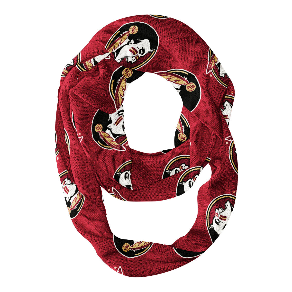 Florida State Seminoles All Over Logo Garnet Infinity Scarf - Vive La Fête - Online Apparel Store