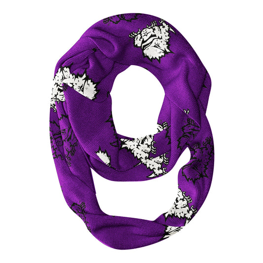 TCU Horned Frogs All Over Logo Purple Infinity Scarf - Vive La FÃªte - Online Apparel Store