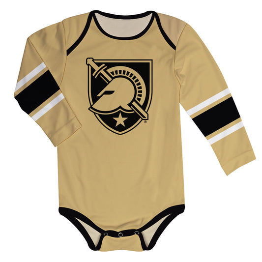 United States Military Academy Stripes Gold Long Sleeve One Piece Jumpsuit by Vive La Fete