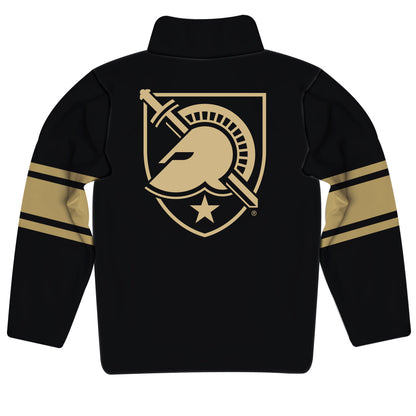 United States Military Academy Stripes Black Long Sleeve Quarter Zip Sweatshirt by Vive La Fete