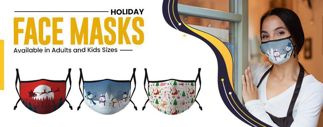 Holiday Face Masks Available in Adults and kids sizes