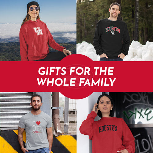 Gifts for the whole family. People wearing apparel from UH University of Houston Cougars - Mobile Banner